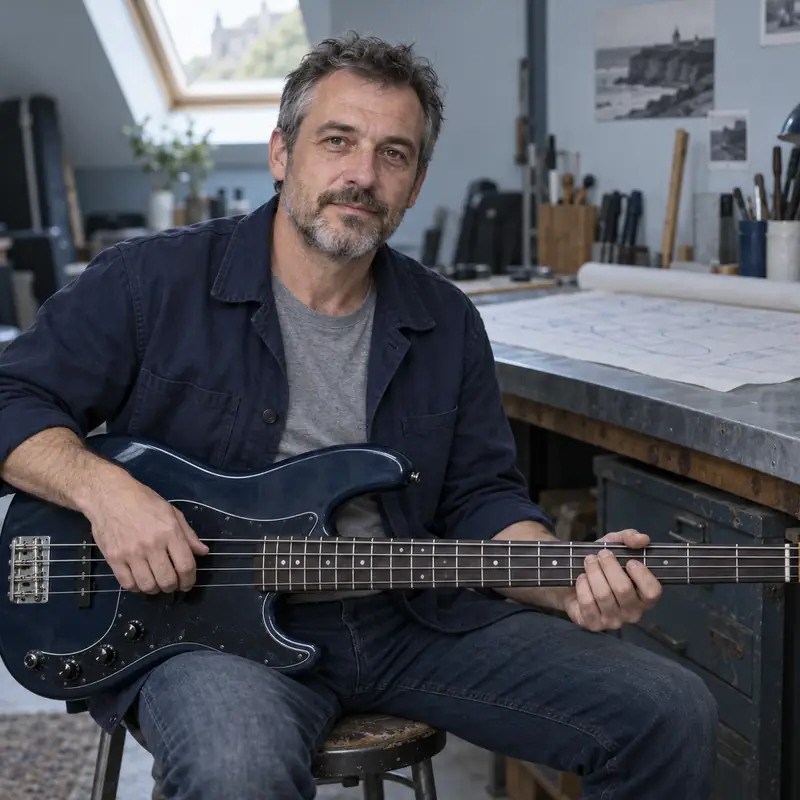 Thibault Rouxelin, une basse sur les genoux