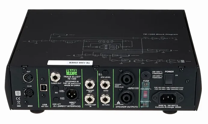 Trace Elliot TE-1200 Bass Amp Head, vue 4